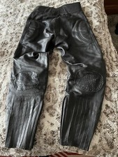 Real Leather Bikers Leather Pants W32 L29 Black