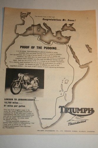 1956 advert for triumph - for, "triumph