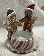 YANKEE CANDLE Co-TWO GINGERBREAD MEN CHRISTMAS TEA-LITE/CANDLE HOLDER