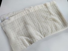 VINTAGE ST MICHAELS CREAM COURTELLE CELLULAR HONEYCOMB BLANKET 78"x 45" VGC