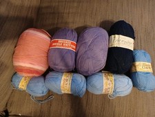 Bundle Of Yarn King Cole Wendy Acrylic Wool Crochet Knitting Blue Purple Pink