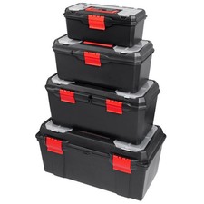 Heavy Duty Strong Plastic Toolbox Chest Storage Tool Box Case Tray Organiser