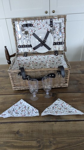Wicker picnic hamper basket - wicker,