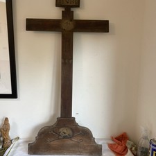 Large Antique Wooden Pirate Crucifix 112cm Long Masonic??