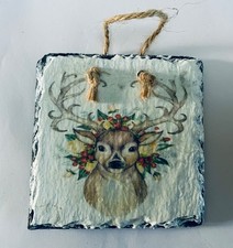 Handmade Slate Coaster of Stag