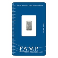1g .995 fine PAMP Platinum Bullion Bar. Solid pure platinum for investment/gift