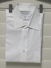 ALAIN FIGARET Mens Dress Shirt 42 16.5 Classic Fit Double Retors Cotton White