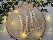 Boho Wooden Beads Christmas Tree Ornaments Decorations Santa