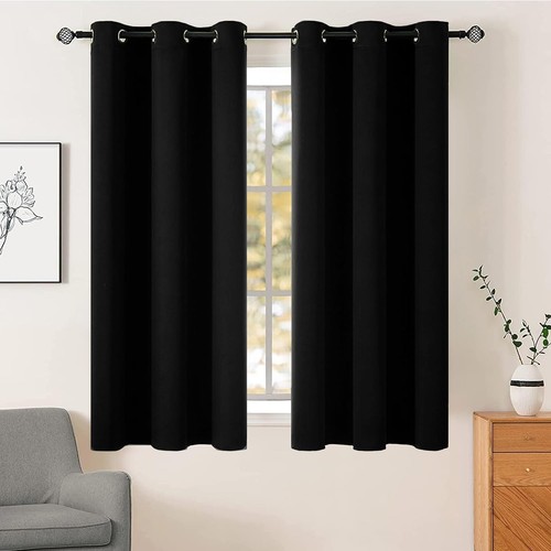 Black blackout curtains x - blackout,