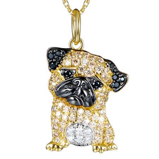 Pug Pendant Necklace — Gold