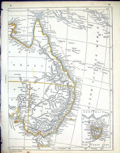 Old c1860 lowry map australia - old,