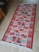 Traditional handmade in Turkey flat weave reversable wool rug 