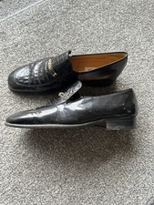 Paco Liufau Black Men’s Leather Crocodile Patent Formal Shoes Size 9