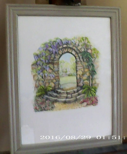 Framed landscape watercolour - framed,