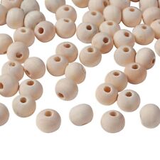 Natural Untreated Round Wooden Beads - Plain - 12mm - Light Beige- Pack of 100