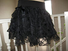 Black Lace Skirt Rara  tiered
