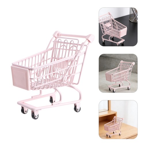 Small pink shopping trolley - small,