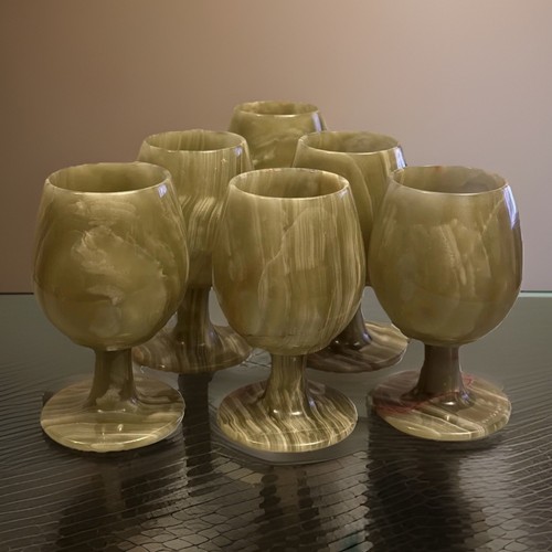 Green marble onyx goblet - green,