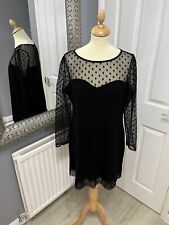 Ladies Black Size 16 / 18 ? - 40” Chest Dress - Fringe Tassels -