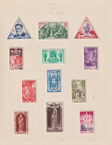 Monaco stamps holy year 1951 - monaco,