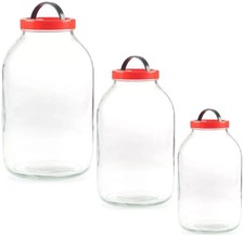 Quality Clear Glass Food Jar Preserve Airtight Container Storage Lid 3 5 & 8L