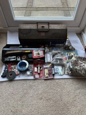 Vintage Rabone Chesterman ENOX Metal Tool Box + Mixed Tools Job Lot England Made