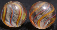 Same Cane Peewee Latticino German Handmade Antique Marbles Jazzy 11.5mm 15/32''