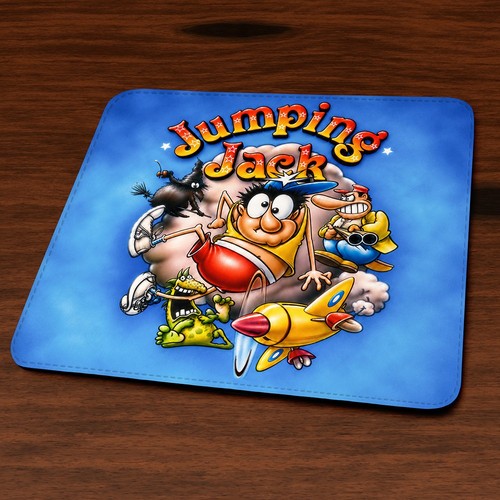 Jumping jack mouse pad mat - mouse,