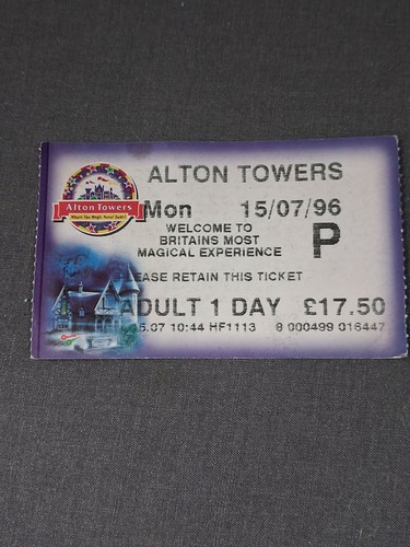 Vintage alton towers ticket - alton,