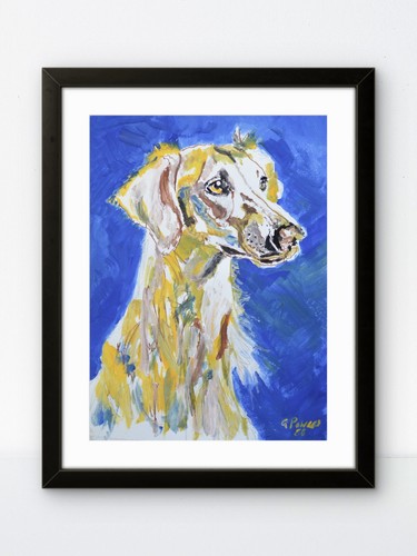 Original saluki dog painting - saluki,