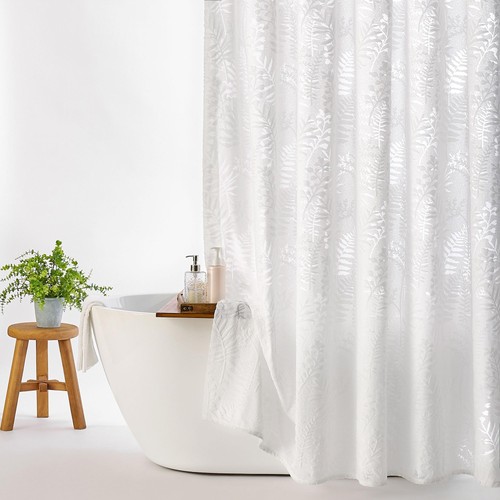 White shower curtain lace - white,