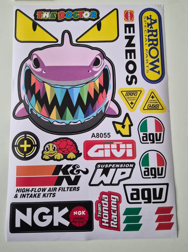 Motorbike sticker sheet - sticker, a4