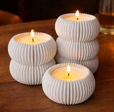 Set of 3 Ribbed LeD Tealight