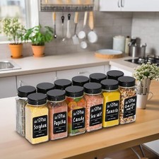 12/24x Glass Spice Jars With