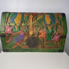 Old Hand Carved Mexican Trunk