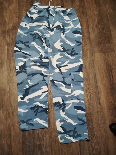 Men blue camo cargo - cargo, trousers