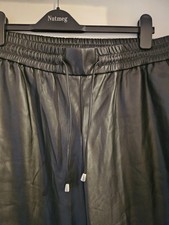 Marks and Spencer Black Leather Look Trouser Size 14 14 Long