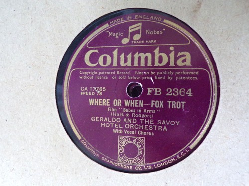 Geraldo where when - 78, rpm