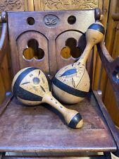 African Tribal Art Gourd Decoratively Carved Shaker - Tribal Musical Instrument