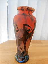 Okra Cameo Glass Vase  Fire