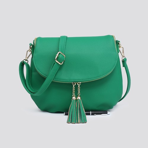 Leather look crossbody - leather,