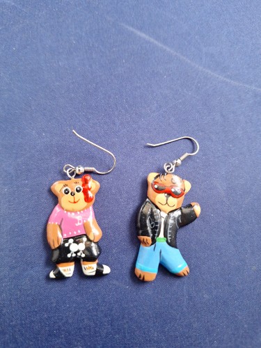 Vtg grease bears earrings pair - bears,