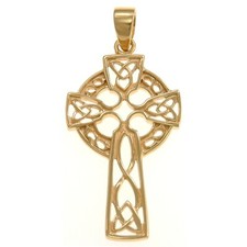 Solid 9ct Gold Celtic Cross with Gift Box