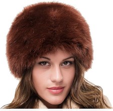 Ladies Brown Faux Fur Winter
