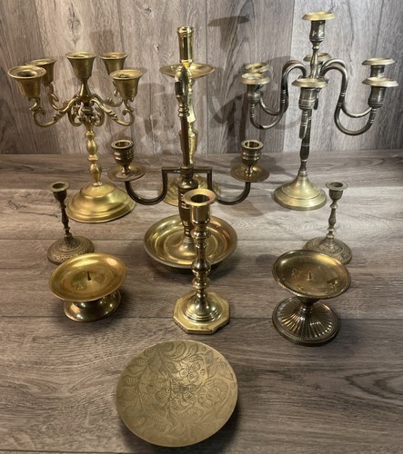 Vintage brass candlestick - vintage,