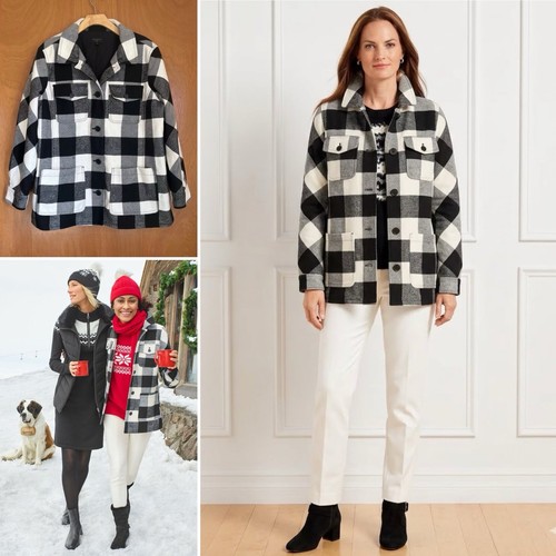 Talbots black white buffalo - black,