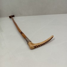 Fine Antique Silver Mounted Riding Crop Hunting Whip 1893 Malacca Cane & Antler