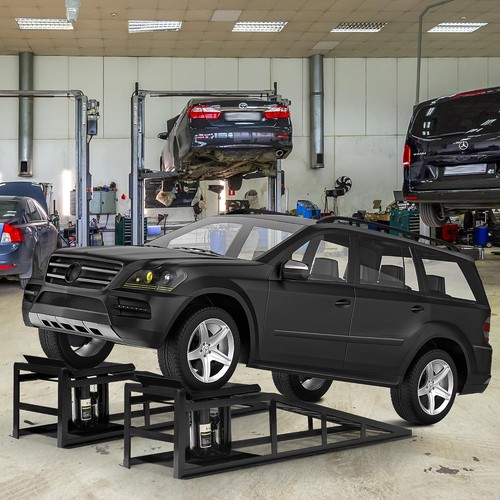 Hydraulic car ramp lift with - car,