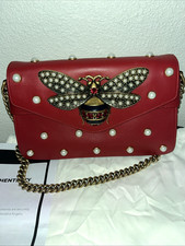 GUCCI RED Nappa Pearl Studded