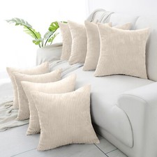 Velvet Cushions Filled Pack of 8 Large Decorative Sofa Throw Cushion with Covers